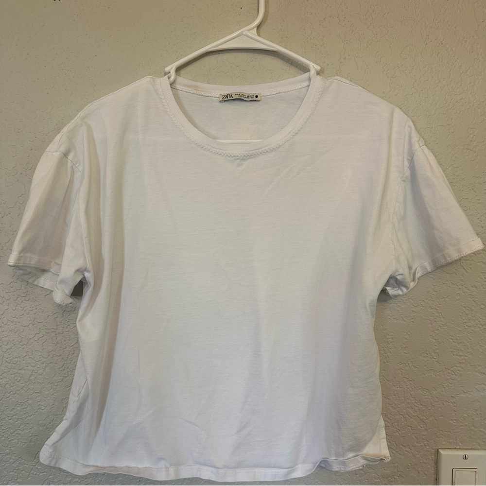 Zara Women’s Crop White Shirt Size S